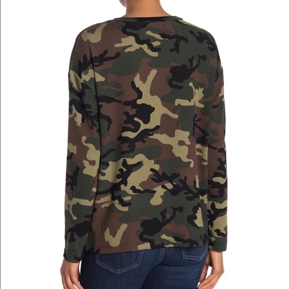 NWT Sanctuary Crew Neck Camo Crew Neck Pocket Sz M - Picture 3 of 6